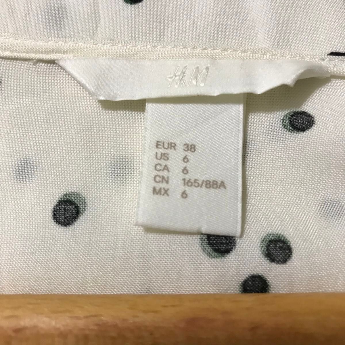 H&M エイチアンドエム　七分袖ワンピース　チュニック　袖口リボン　EUR38サイズ