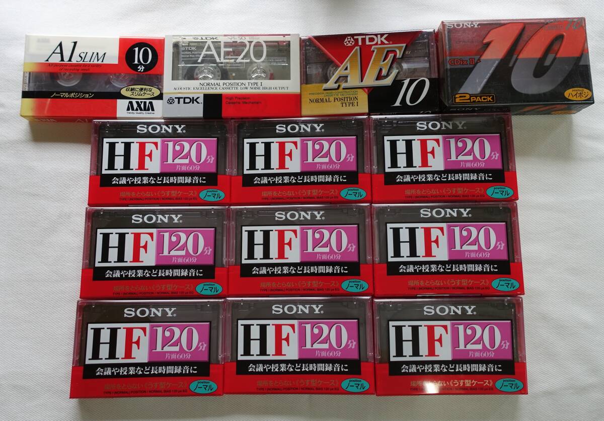 CT-G62■SONY HF 120分 ノーマル 9本＋TDK AE20,AE10 等5本 生カセットテープ 新品■の画像1