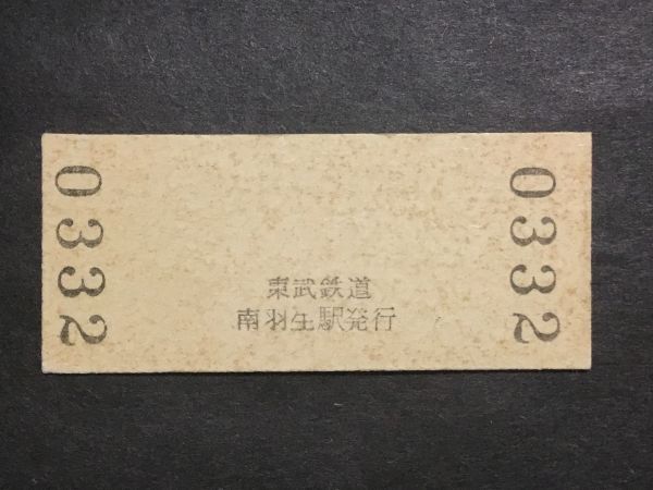 古い切符＊普通入場券 南羽生駅 料金 110円 東武鉄道 南羽生駅発行 平成6年＊鉄道 資料_画像2