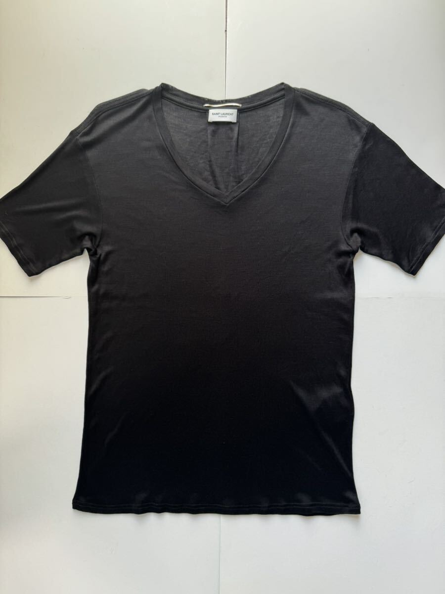  super-discount 1 jpy! beautiful goods! reference regular price approximately 77,000 jpy! sun rolan SAINT LAURENT T-shirt black after this. season . exactly! Home have been cleaned 