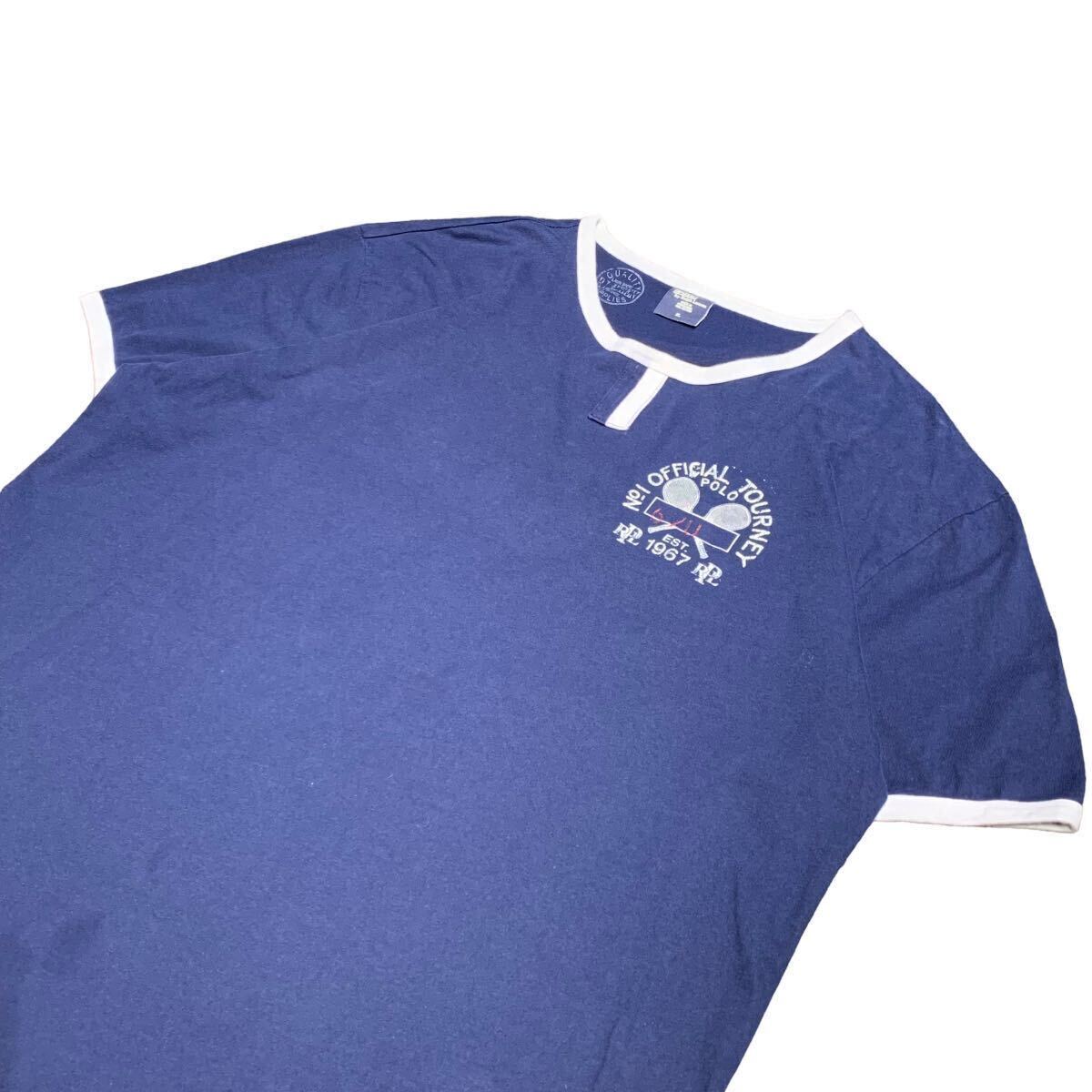 1990s Ralph Lauren Lynn ga- футболка шоко подбородок stencil футболка короткий рукав б/у одежда 1990 годы 90s vintage Vintage Vintage 