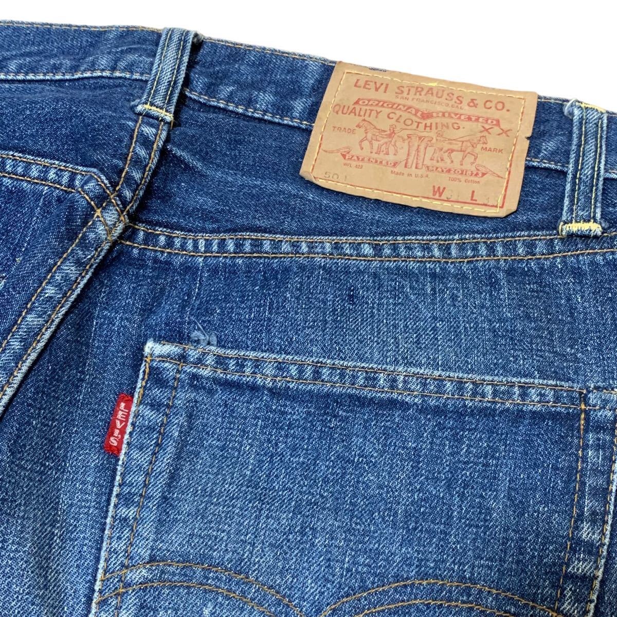 1960s1970s Levi's 501 BIGE 刻印6 紙パッチ 両面タブ濃紺 ヒゲ ハチノス 赤耳 1960年代1970年代 60s70s 501XX 66前期 66後期 _画像5