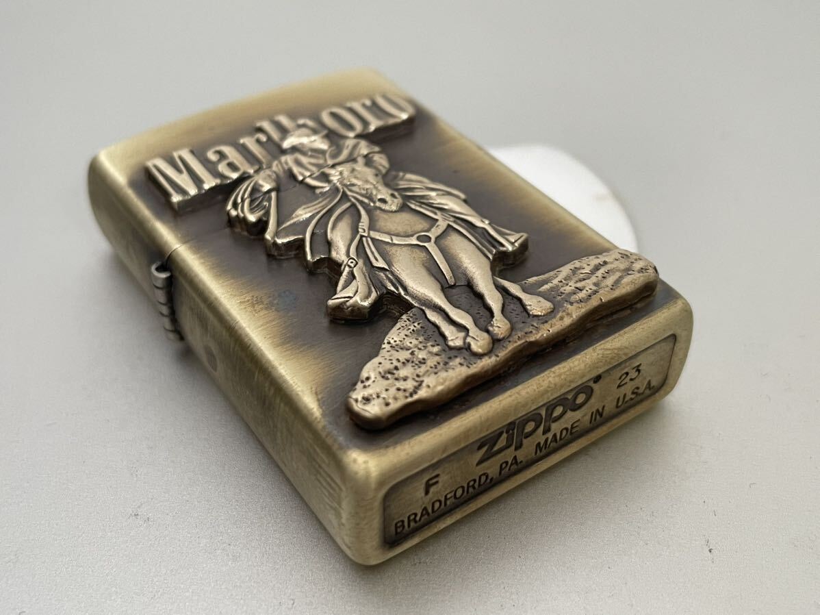 1円 ZIPPO ライター マルボロ Marlboroジッポ Zippoオイルライター真鍮製 中古品 喫煙グッズ ジッポー 火花確認済R6744の画像1