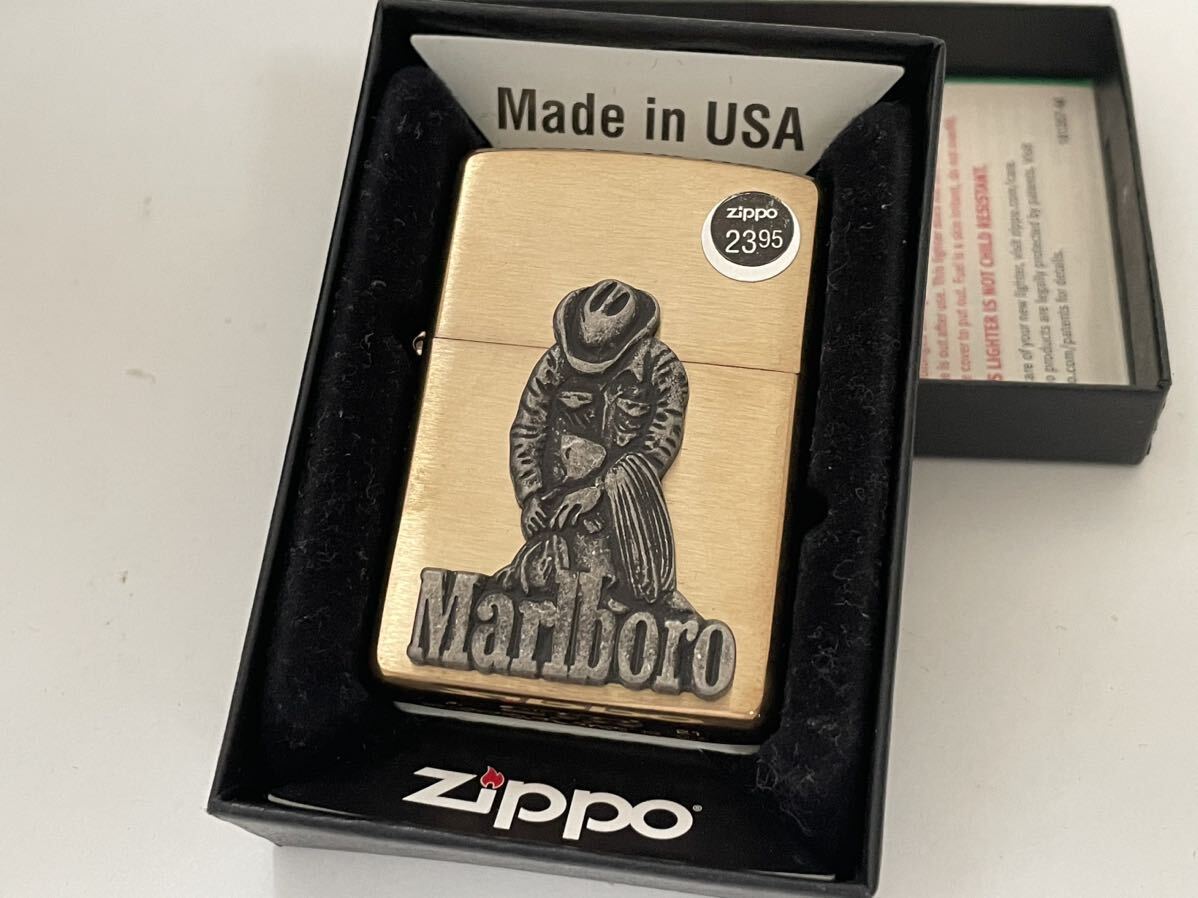 1円 ZIPPO 未使用 ライター マルボロ Marlboroジッポ Zippoオイルライター真鍮製 喫煙グッズ ジッポー 火花確認済R67866の画像3