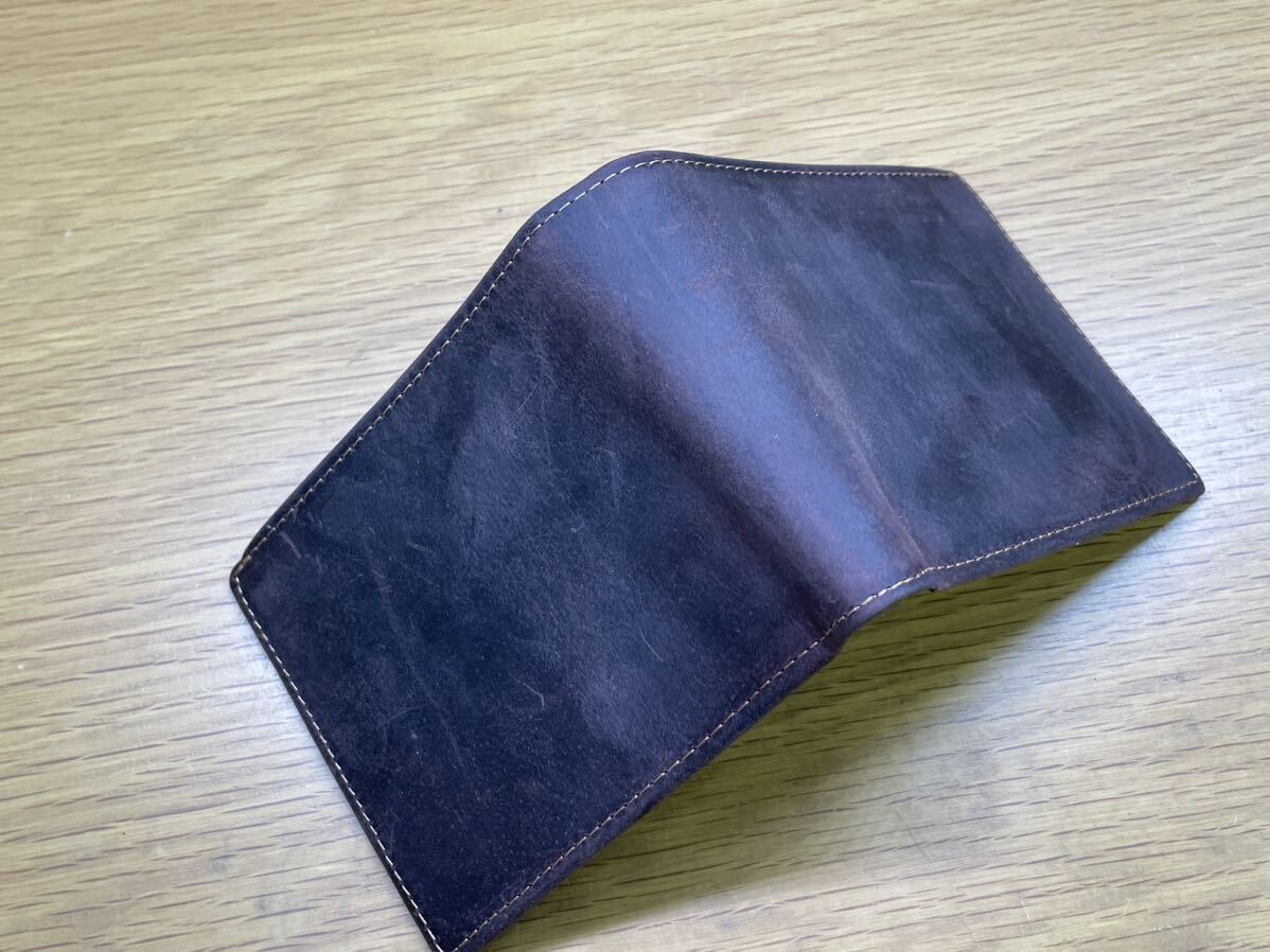 新品 クレイジーホース 牛革 レザー 二つ折り財布 ウォレット 本革 メンズ 小銭入れあり 男性用 財布の画像3