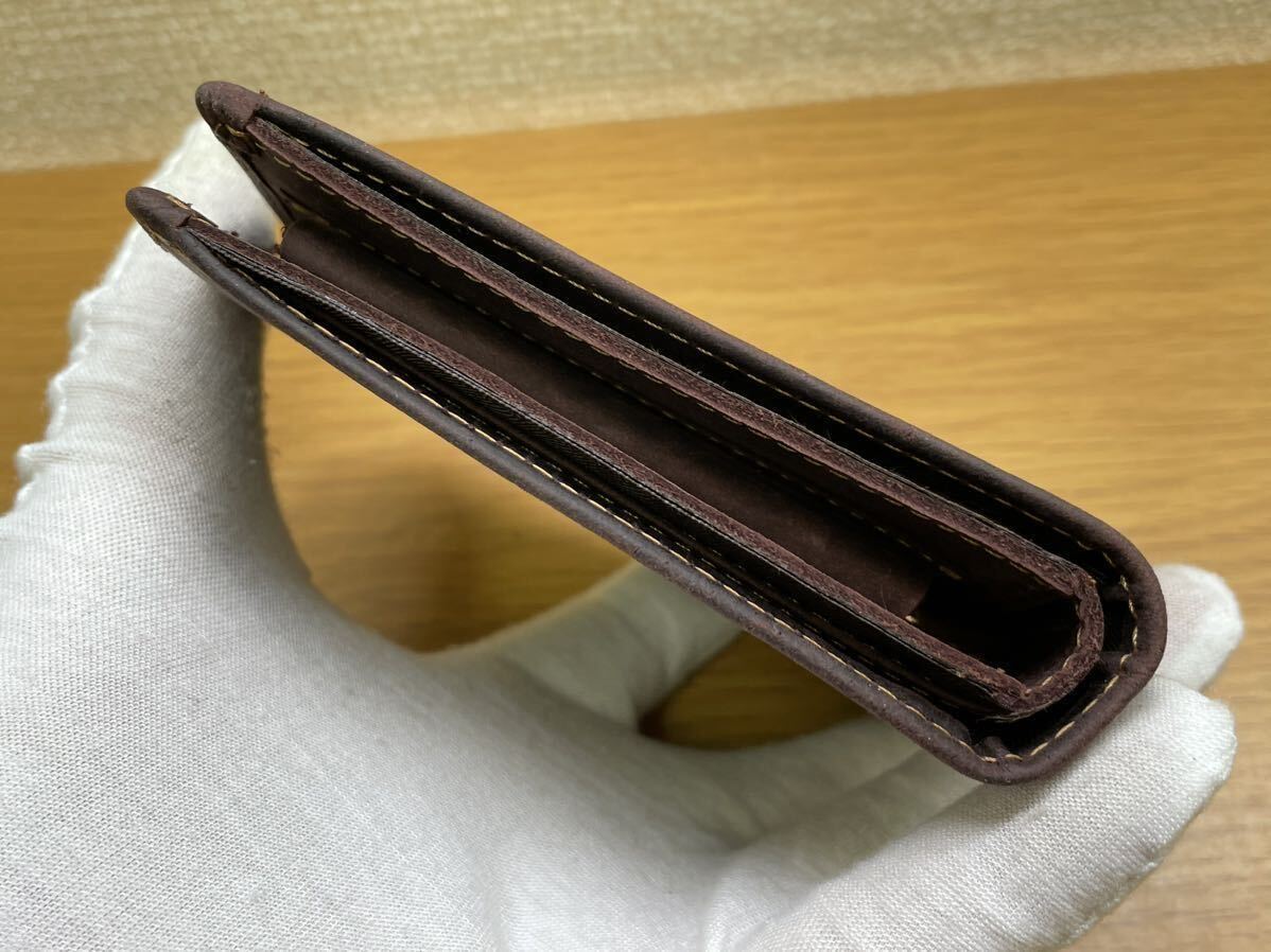 新品 クレイジーホース 牛革 レザー 二つ折り財布 ウォレット 本革 メンズ 小銭入れあり 男性用 財布の画像5