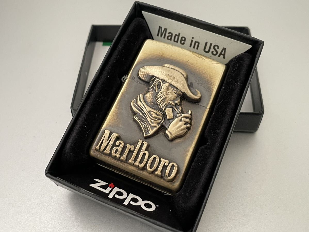 1円 ZIPPO ライター マルボロ Marlboroジッポ Zippoオイルライター真鍮製 中古品 喫煙グッズ ジッポー 火花確認済R67589_画像1