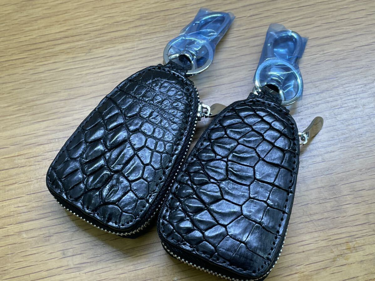 1 jpy 2 point set crocodile key case genuine article wani leather key inserting . leather hook smart key case 0018 black key holder 