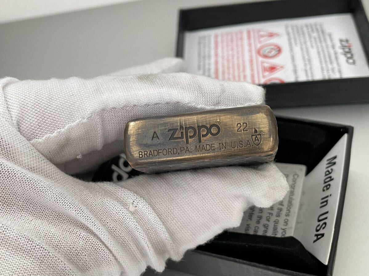 1円 ZIPPO 手打ち槌目 ライター ジッポ Zippoオイルライター真鍮製 未使用 喫煙グッズ 00354新品_画像8