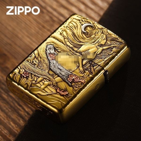限定 新品 ZIPPO 九尾の狐 ライタージッポー オイルライター 真鍮 ゴールド 未使用_画像5