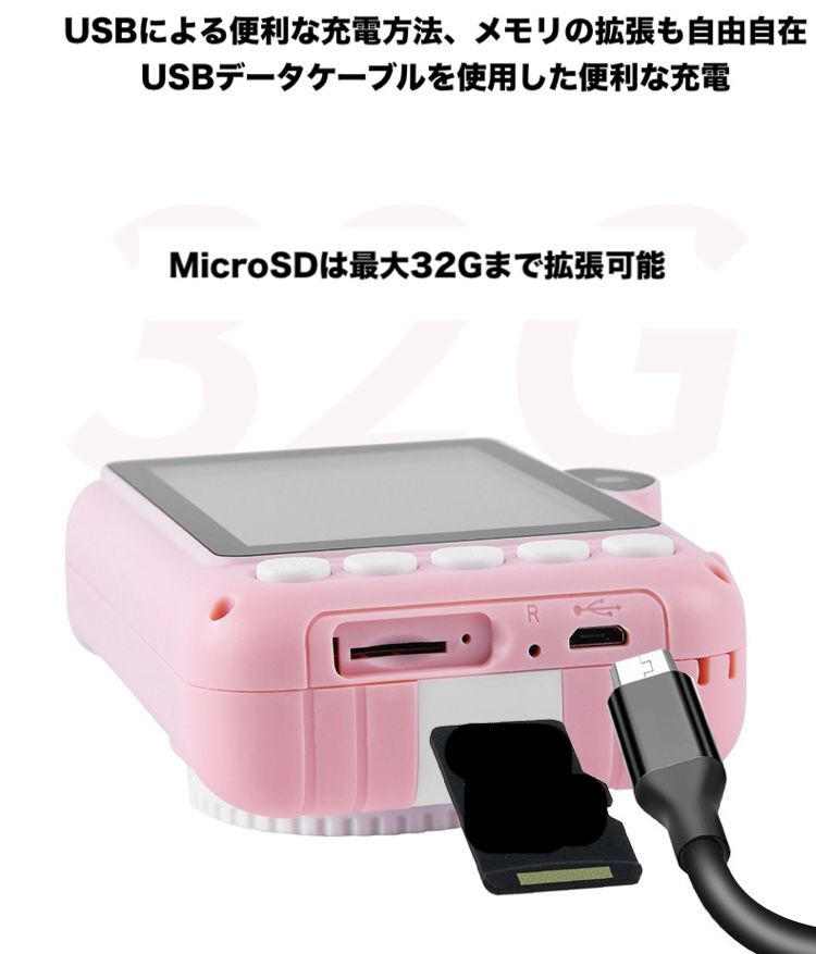 新品未使用☆ キッズカメラ トイカメラ 子供用カメラ 高画質 おもちゃ デジカメ デジタル プレゼント 知育玩具 ブルー