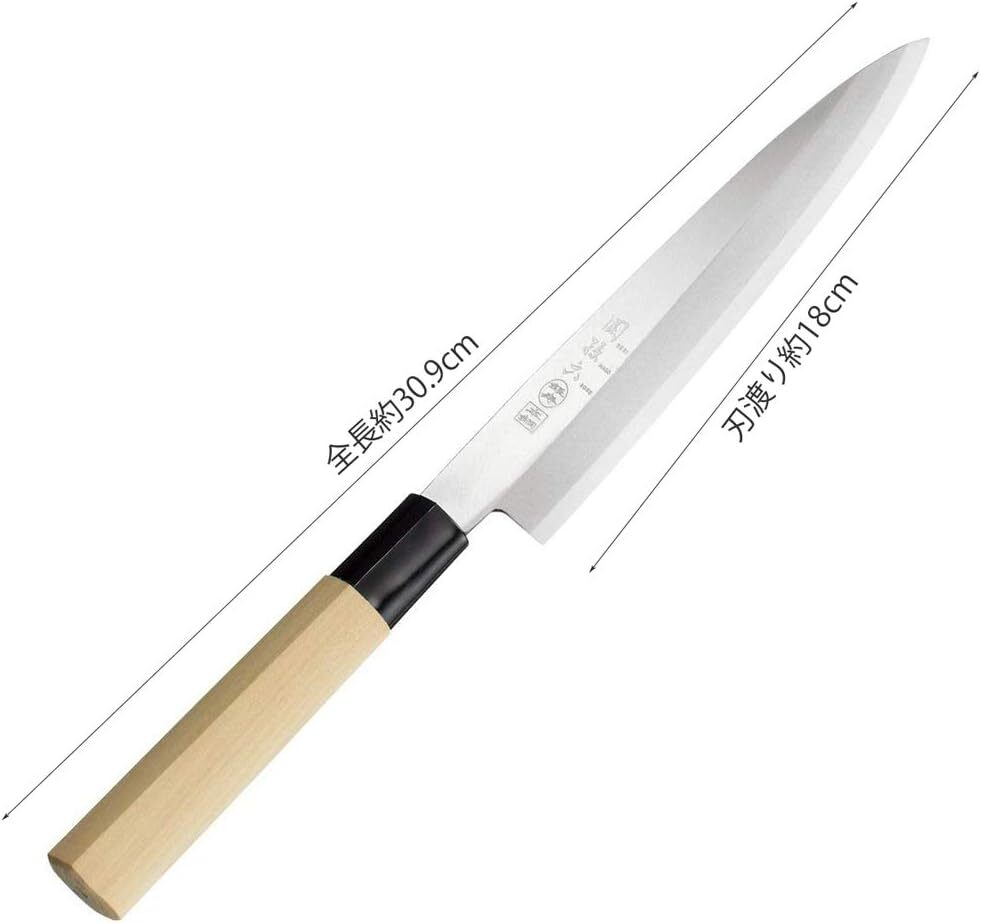 新品 送料無料 日本製 貝印 KAI 刺身包丁 関孫六 銀寿 180mm 関孫六銀寿本鋼和包丁刺身 刺身包丁 180ｍｍ 日本製 AK5206 鋼 ハガネ複合材_画像2