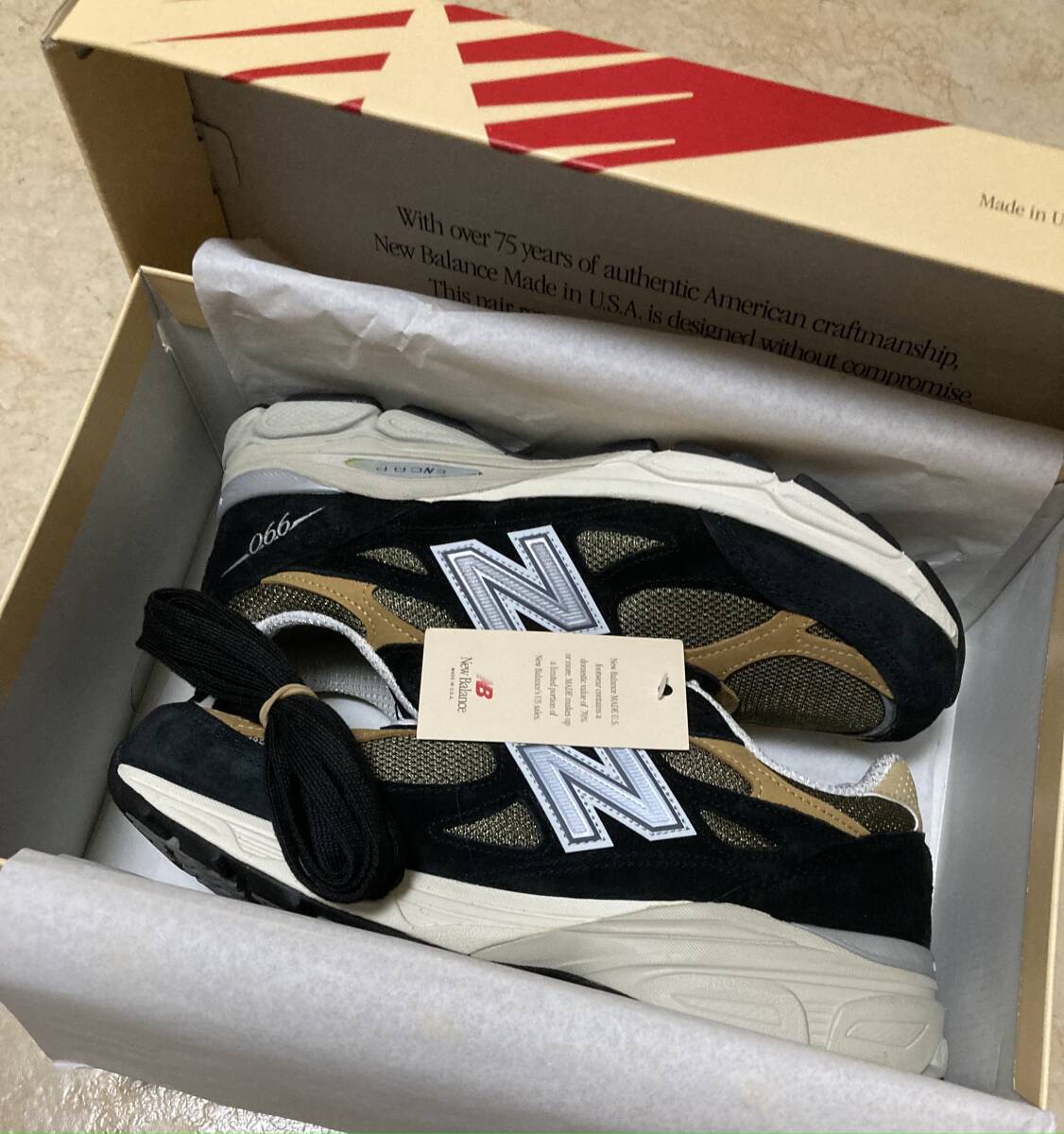 新品 26.5cm ニューバランス M990 v3 BB3 New Balance by Teddy Santis 黒×茶 スニーカー NB 991 992 993 1300 2002 UK Made in USA v4 v6_画像7