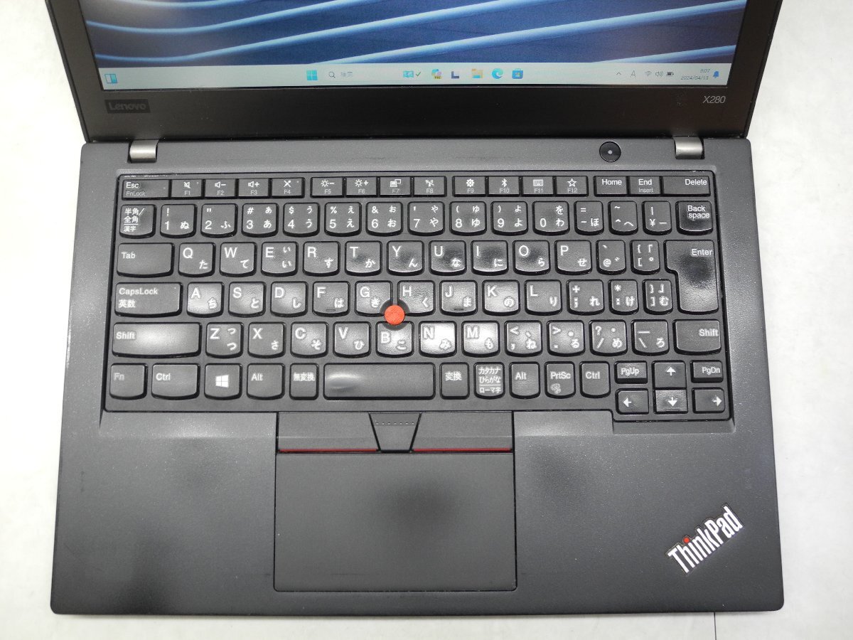 *1 иен * no. 8 поколение *Lenovo*Thinkpad*X280 20KE-S77E00*Core i3 2.20GHz/8GB/SSD256GB/ беспроводной /Bluetooth/Office/Win11 DtoD территория / есть дефект *