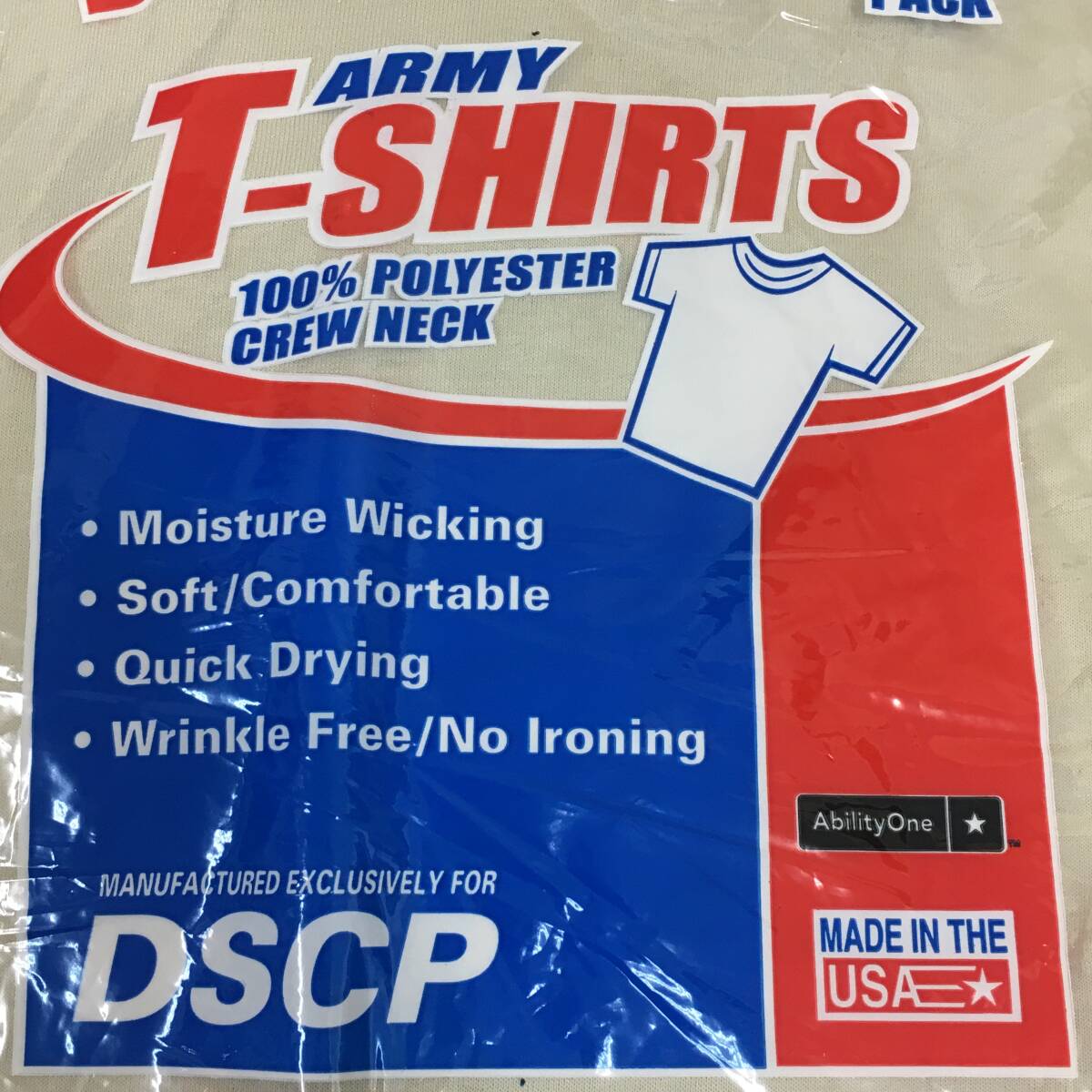 米軍放出品 未使用 DSCP アーミーTシャツ 3枚入 ラージサイズ Lサイズ デザートサンド SKILCRAFT  管理Fの画像5