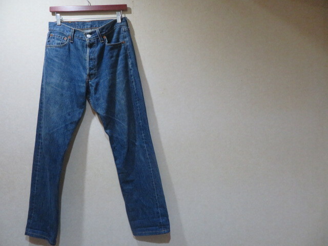 濃紺（色落ち）00'sビンテージ　ユーロ　リーバイス　501 デニムジーンズパンツ　w30 EURO Levi's POLAND ポーランド製_画像5