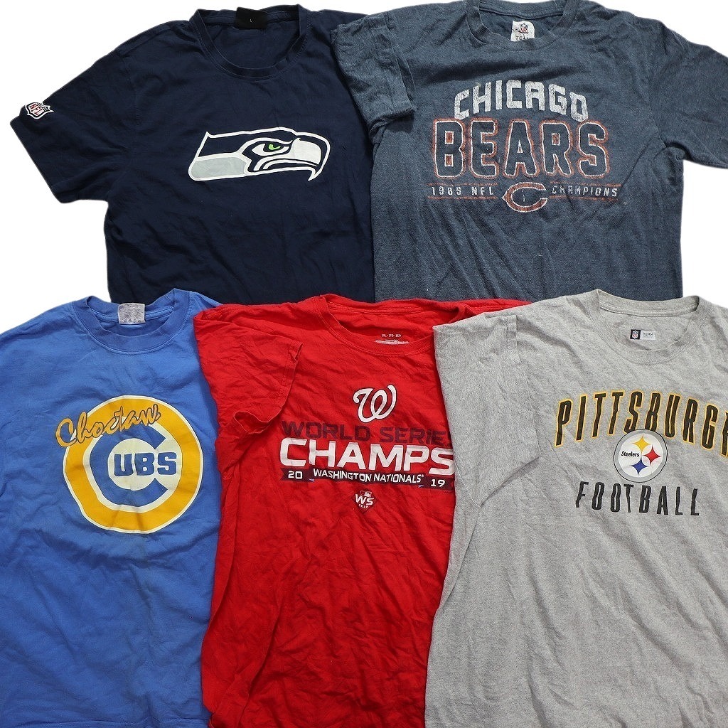 【訳あり】 古着卸 まとめ売り プロチーム NFL 半袖Tシャツ 40枚セット (メンズ ) 英字ロゴ プリントロゴ フットボール W6323の画像1
