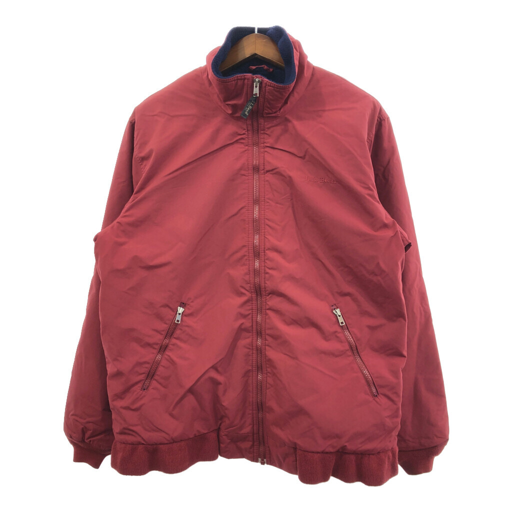 人気 L.L.Bean Q5283 古着 中古 L) (メンズ レッド アウトドア ジャケット フリース ナイロン エルエルビーン 男性用