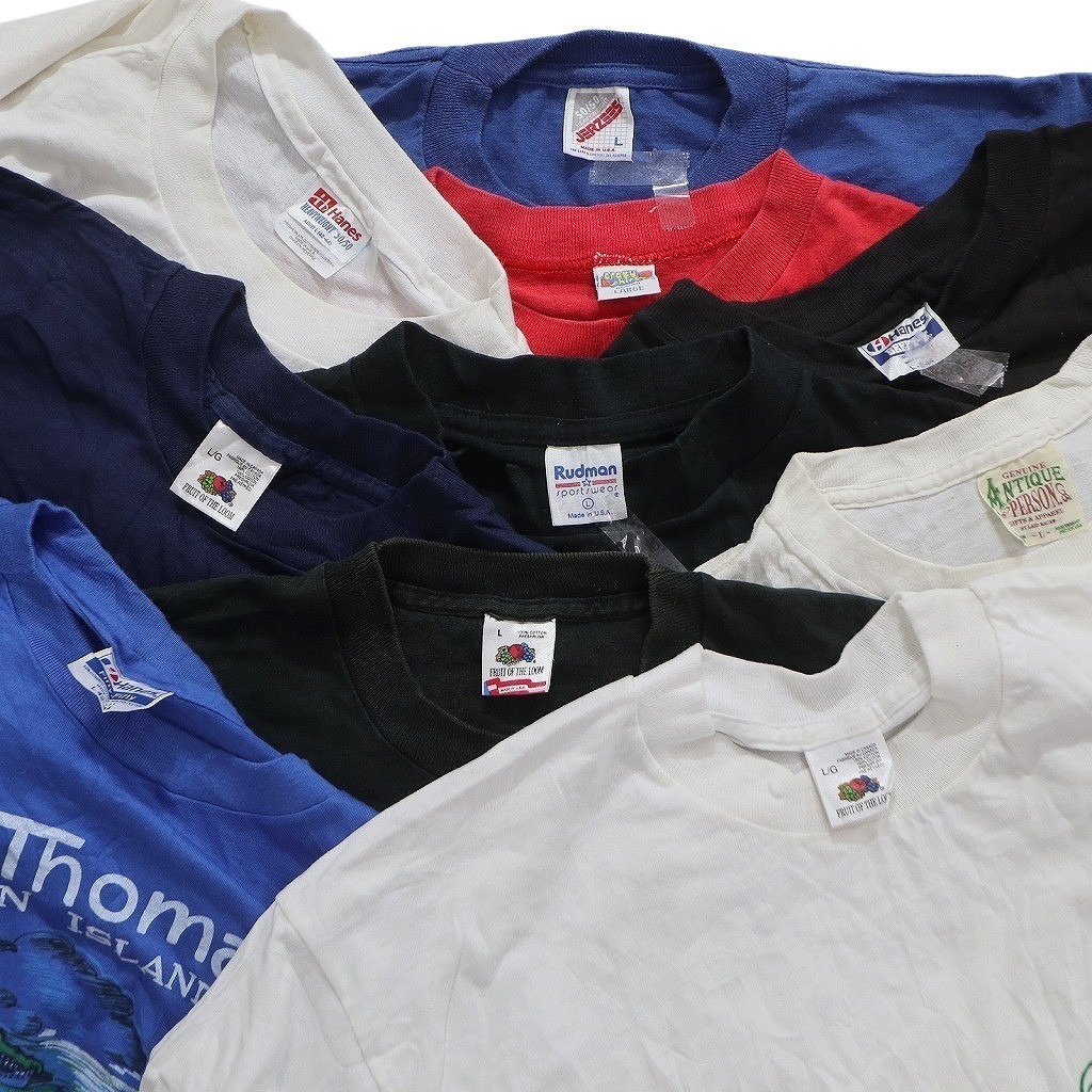 古着卸 まとめ売り 〜90s オールド 半袖Tシャツ 10枚セット (メンズ L ) カラーMIX シングルステッチ 大判プリント ワンポイント MS7372の画像6