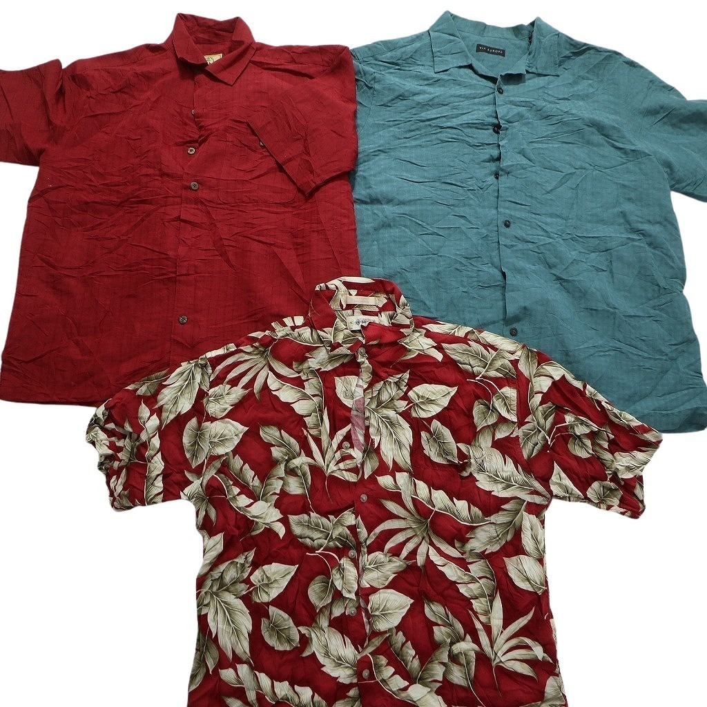古着卸 まとめ売り 無地系 半袖シャツ 10枚セット (メンズ L /XL ) 青 オレンジ 赤 グレー 白 MS7892の画像4