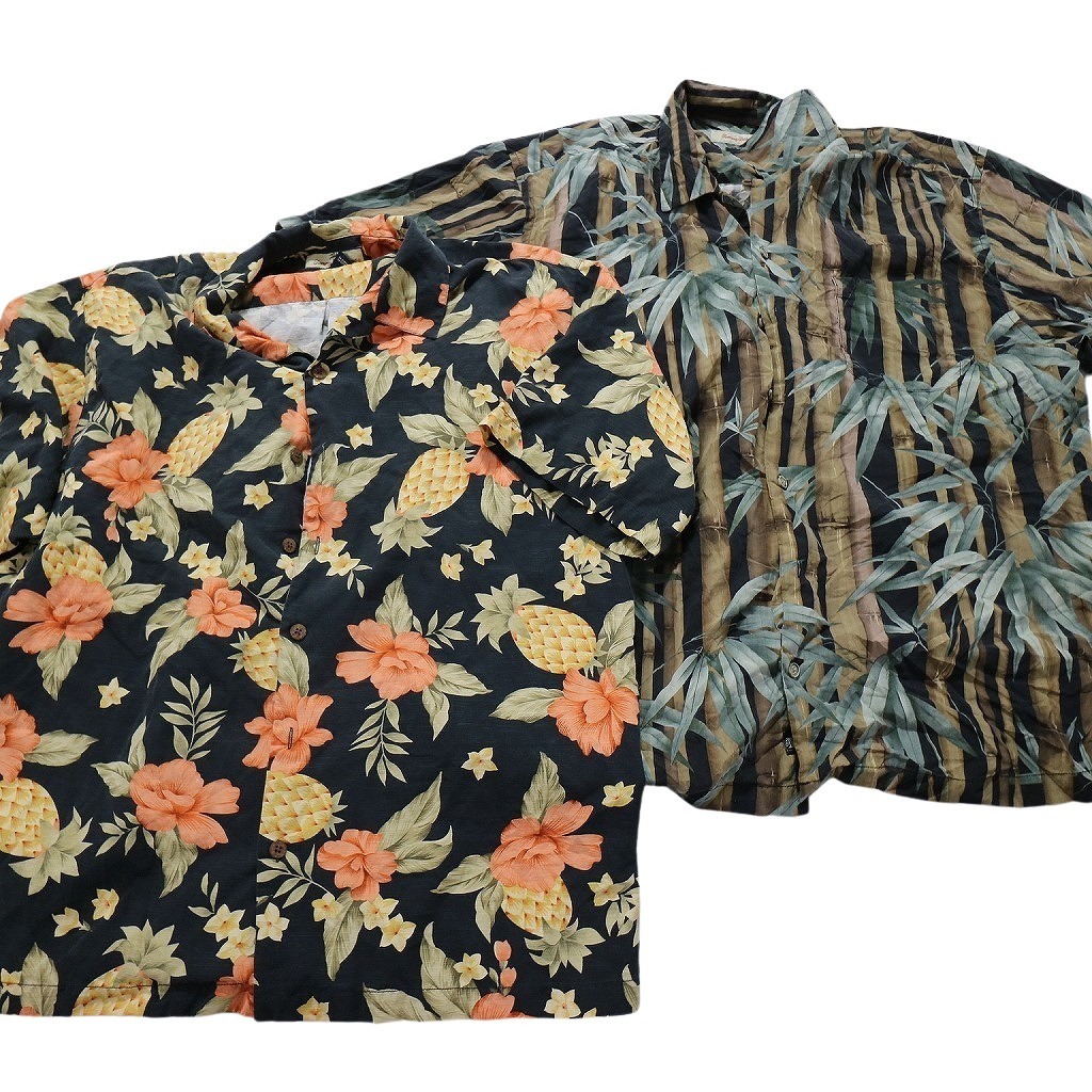 古着卸 まとめ売り トミーバハマ アロハシャツ 半袖シャツ 10枚セット (メンズ XL ) カラーMIX 開襟シャツ 花柄 酒 MS8384の画像3