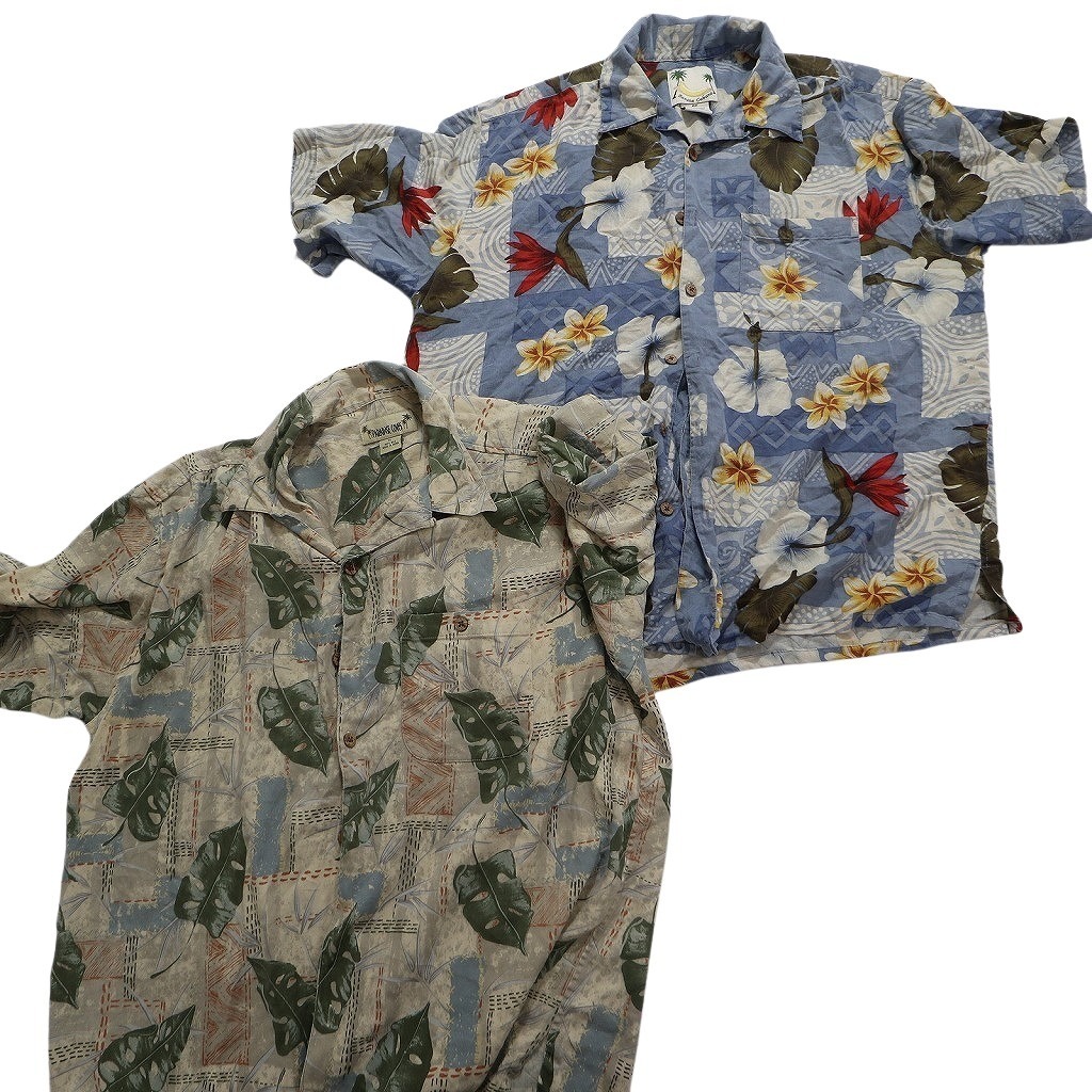 古着卸 まとめ売り シルク系 アロハシャツ 半袖シャツ 10枚セット (メンズ XL ) カラーMIX 開襟シャツ ボックスシルエット MS8710の画像5