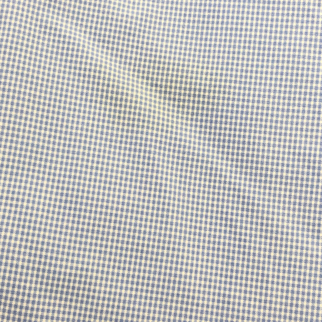 RALPH LAUREN ラルフローレン ワンポイントロゴ ボタンダウン 半袖シャツ チェック ブルー (メンズ L) 中古 古着 Q6051_画像6
