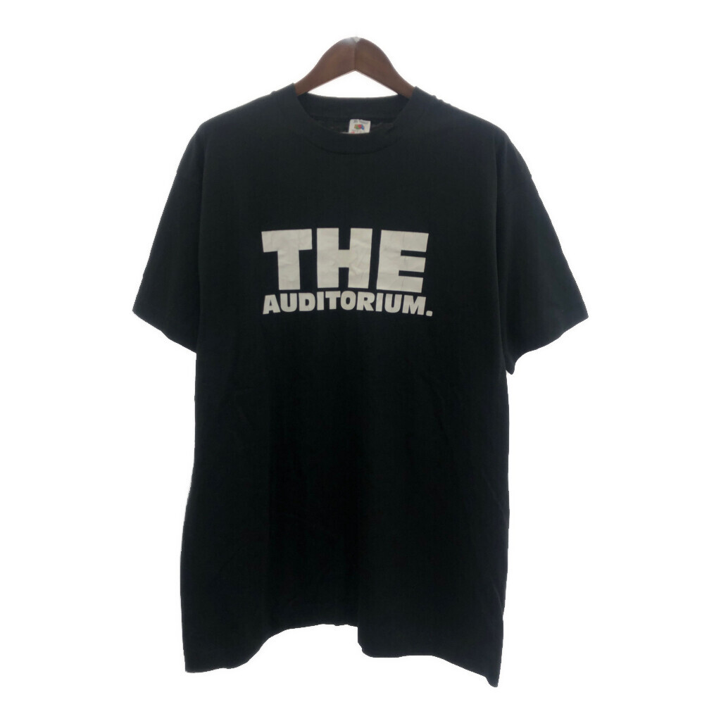 80年代 USA製 FRUIT OF THE LOOM フルーツオブザルーム THE AUDITORIUM. 半袖Ｔシャツ ブラック (メンズ XL) 中古 古着 Q6169_画像1