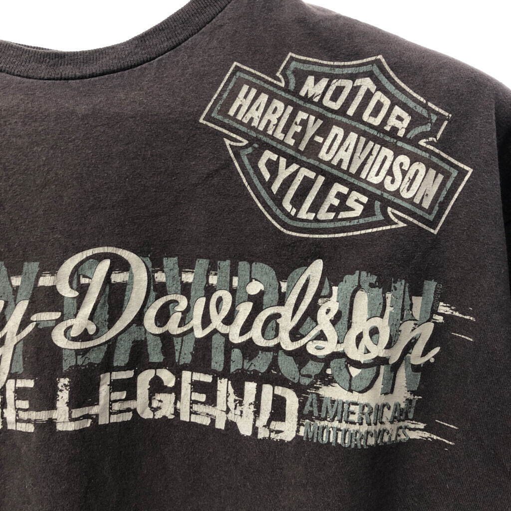 HARLEY DAVIDSON ハーレーダビッドソン 半袖Ｔシャツ バイク ロゴ ブラウン (メンズ X-LARGE) 中古 古着 Q6191_画像4