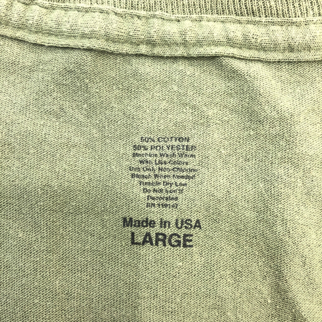 USA製 米軍実物 U.S.ARMY 半袖Ｔシャツ ミリタリー ロゴ オリーブ (メンズ LARGE) 中古 古着 Q6198_画像5