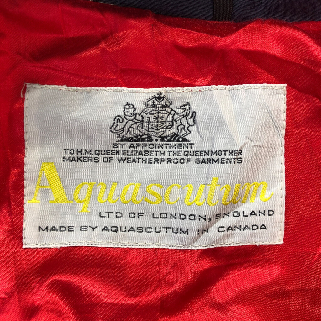 70年代 Aquascutum アクアスキュータム トレンチ コート ユーロ ネイビー (メンズ 相当) 中古 古着 P6639_画像6