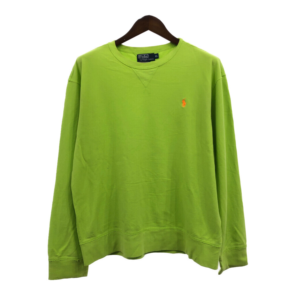 Polo by Ralph Lauren ポロ ラルフローレン 長袖Ｔシャツ ワンポイント ライトグリーン (メンズ XL) 中古 古着 Q6386_画像1