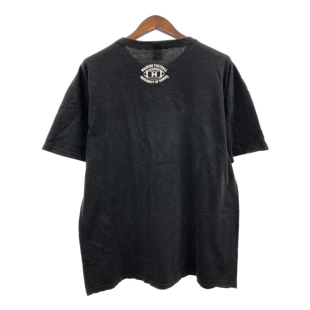 RUSSELL ATHLETIC ラッセル カレッジ フットボール ハワイ 半袖Ｔシャツ アメフト ブラック (メンズ L) 中古 古着 Q6395_画像2