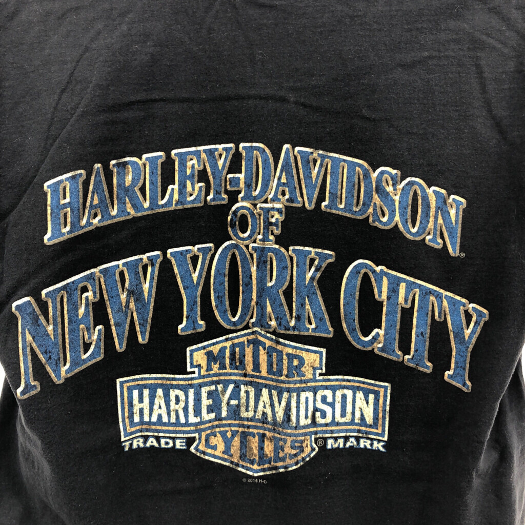 HARLEY DAVIDSON ハーレーダビッドソン ニューヨーク 半袖Ｔシャツ バイク ロゴ ブラック (メンズ M) 中古 古着 Q6443_画像4