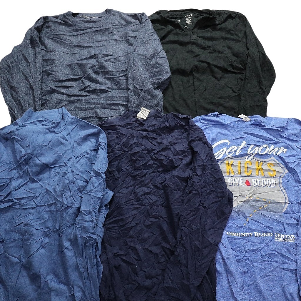 古着卸 まとめ売り 長袖Tシャツ 19枚セット (メンズ L ) カラーMIX　無地　英字ロゴ　ワンポイントロゴ MS9524_画像3
