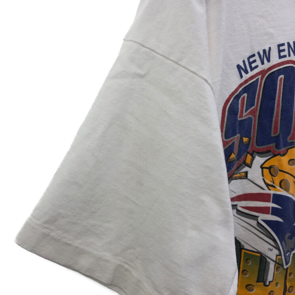 90年代 USA製 PRO PLAYER プロプレイヤー NFL ニューイングランド・ペイトリオッツ 半袖Ｔシャツ ホワイト (メンズ XL) 中古 古着 Q6493_画像4