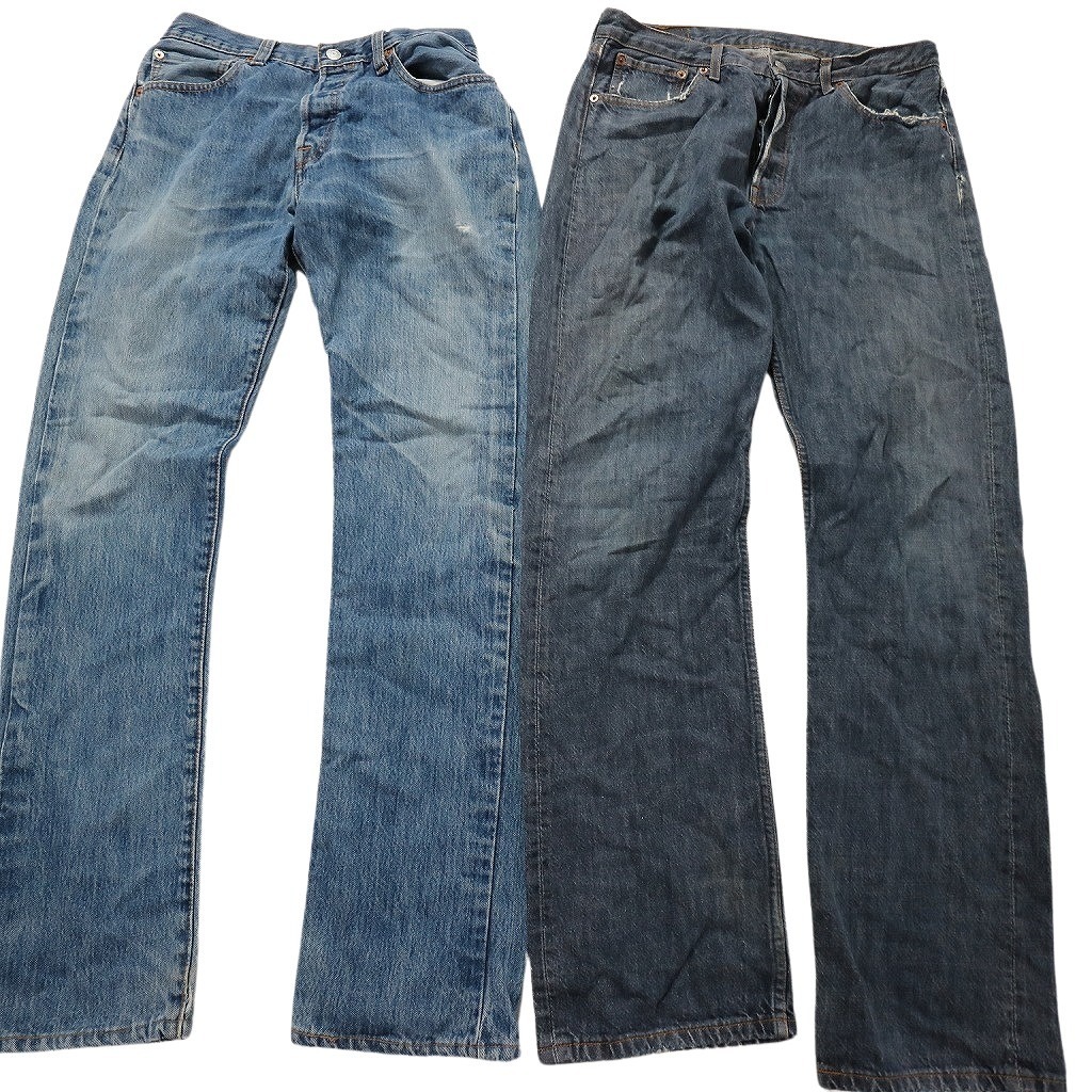  б/у одежда . продажа комплектом Levi's 501 Denim брюки 8 шт. комплект ( мужской 33 ) индиго голубой распорка MS9010 1 иен старт 