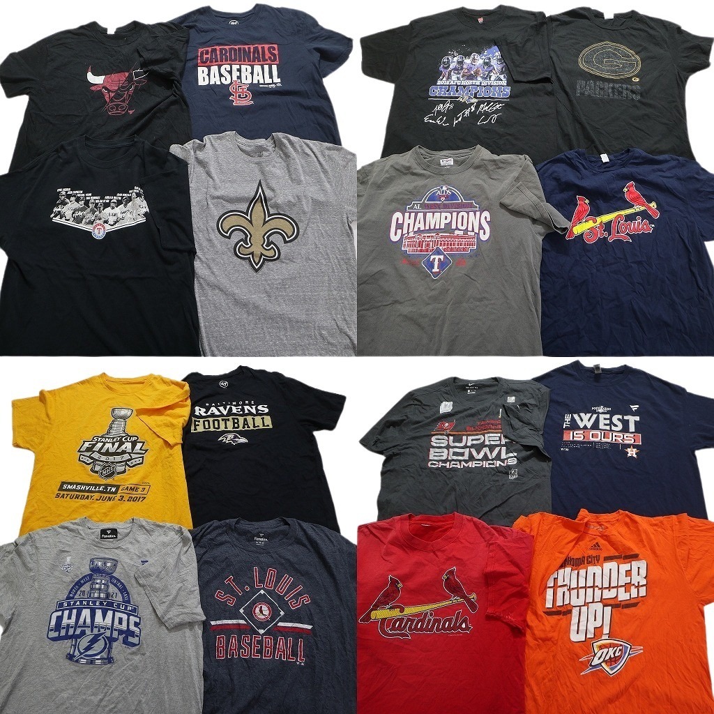 古着卸 まとめ売り プロチーム 半袖Tシャツ 16枚セット (メンズ XL ) MLB NBA NFL MS9414 1円スタート_画像1