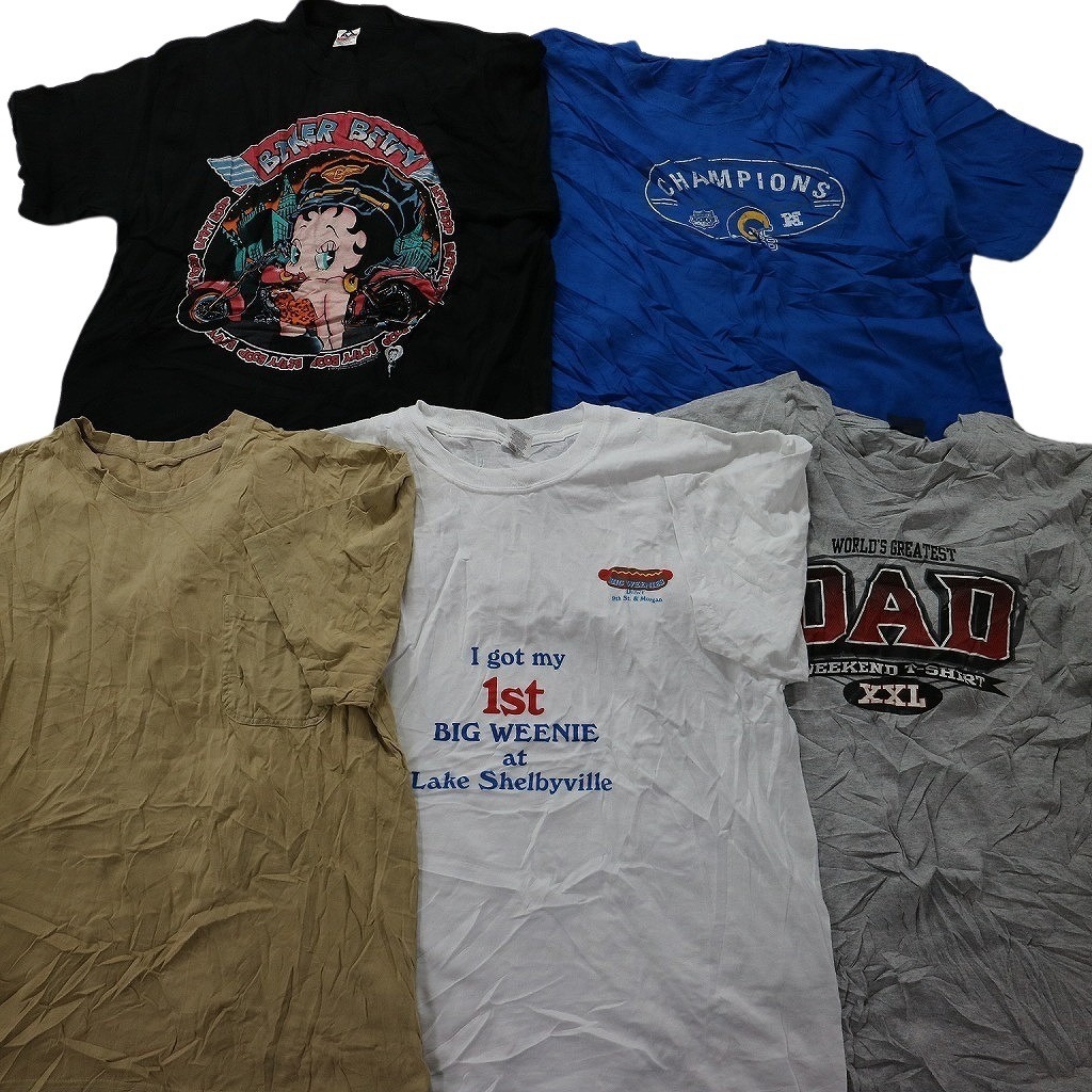 古着卸 まとめ売り カラーmix プリント 半袖Tシャツ 20枚セット (メンズ XL ) ナイキ　MLB　ベティちゃん MS8647 1円スタート_画像4