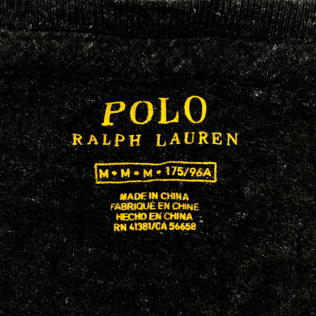 Polo by Ralph Lauren ポロ ラルフローレン 長袖Ｔシャツ ワンポイント グレー (メンズ M) 中古 古着 Q6642_画像4