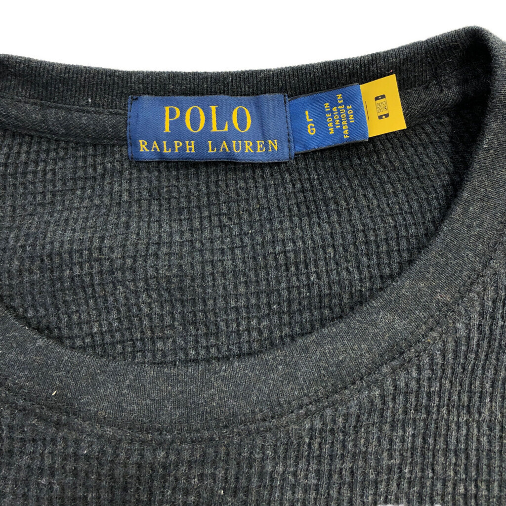 Polo by Ralph Lauren ポロ ラルフローレン サーマル 半袖Ｔシャツ ワンポイント グレー (メンズ L) 中古 古着 Q6666_画像6