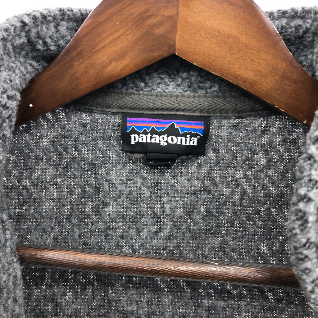 patagonia パタゴニア ウーリエステル フリースジャケット アウトドア ロゴ グレー (メンズ S) 中古 古着 Q6696_画像9