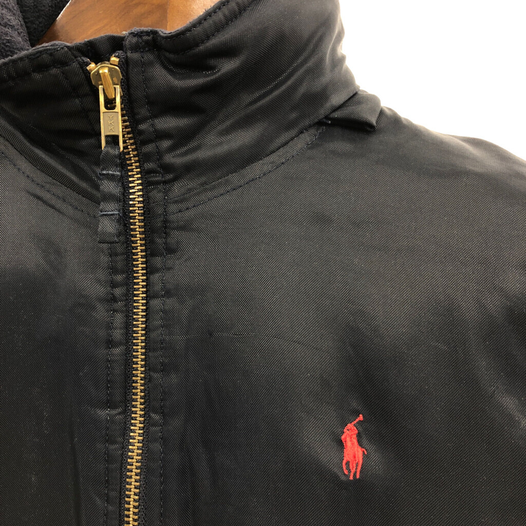 Polo by Ralph Lauren ポロ ラルフローレン ナイロン ブルゾンジャケット ワンポイント ネイビー (メンズ M相当) 中古 古着 Q6714_画像5