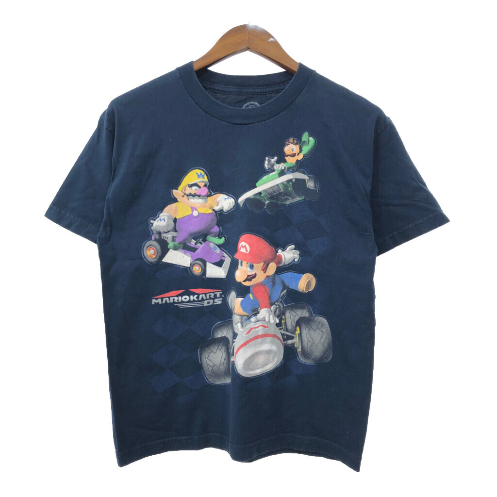 Nintendo 任天堂 マリオカートDS 半袖Ｔシャツ キャラクター ネイビー (メンズ XL) 中古 古着 Q6750_画像1