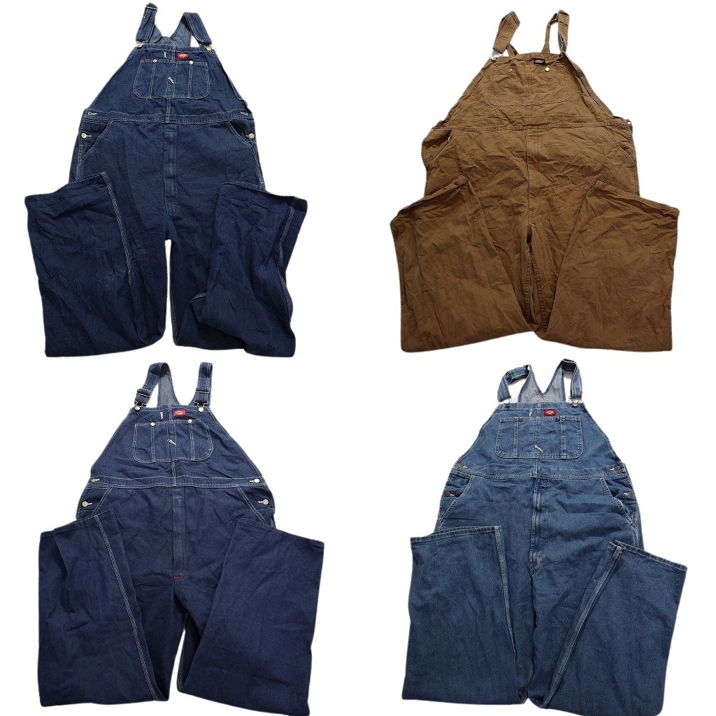  old clothes . set sale overall 4 pieces set ( men's W40 /W42 ) Dickies Denim color series MS9190 1 jpy start 