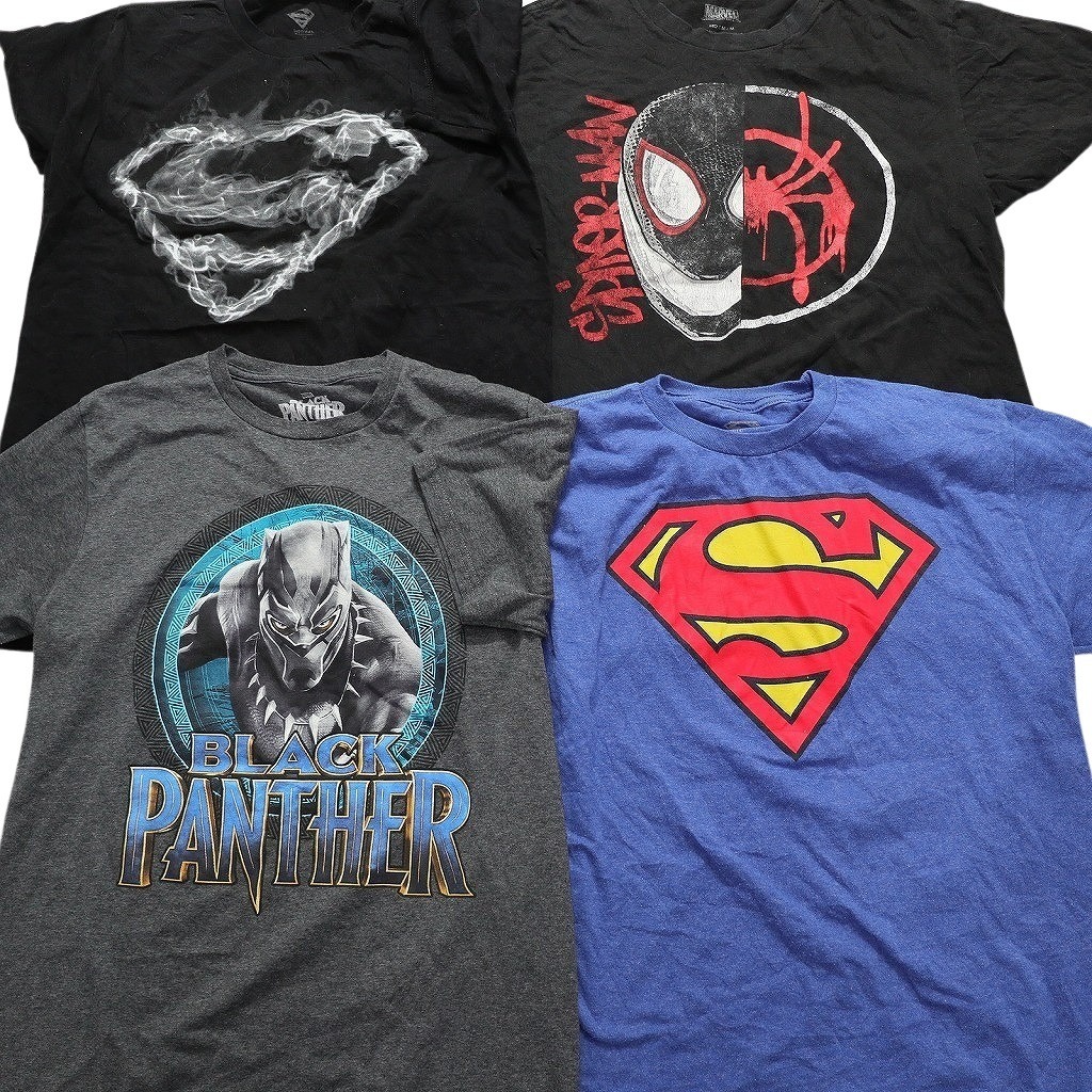 古着卸 まとめ売り マーベル DCコミック 半袖Tシャツ 16枚セット (メンズ M ) ブラックパンサー スーパーマン MS9394 1円スタート_画像2