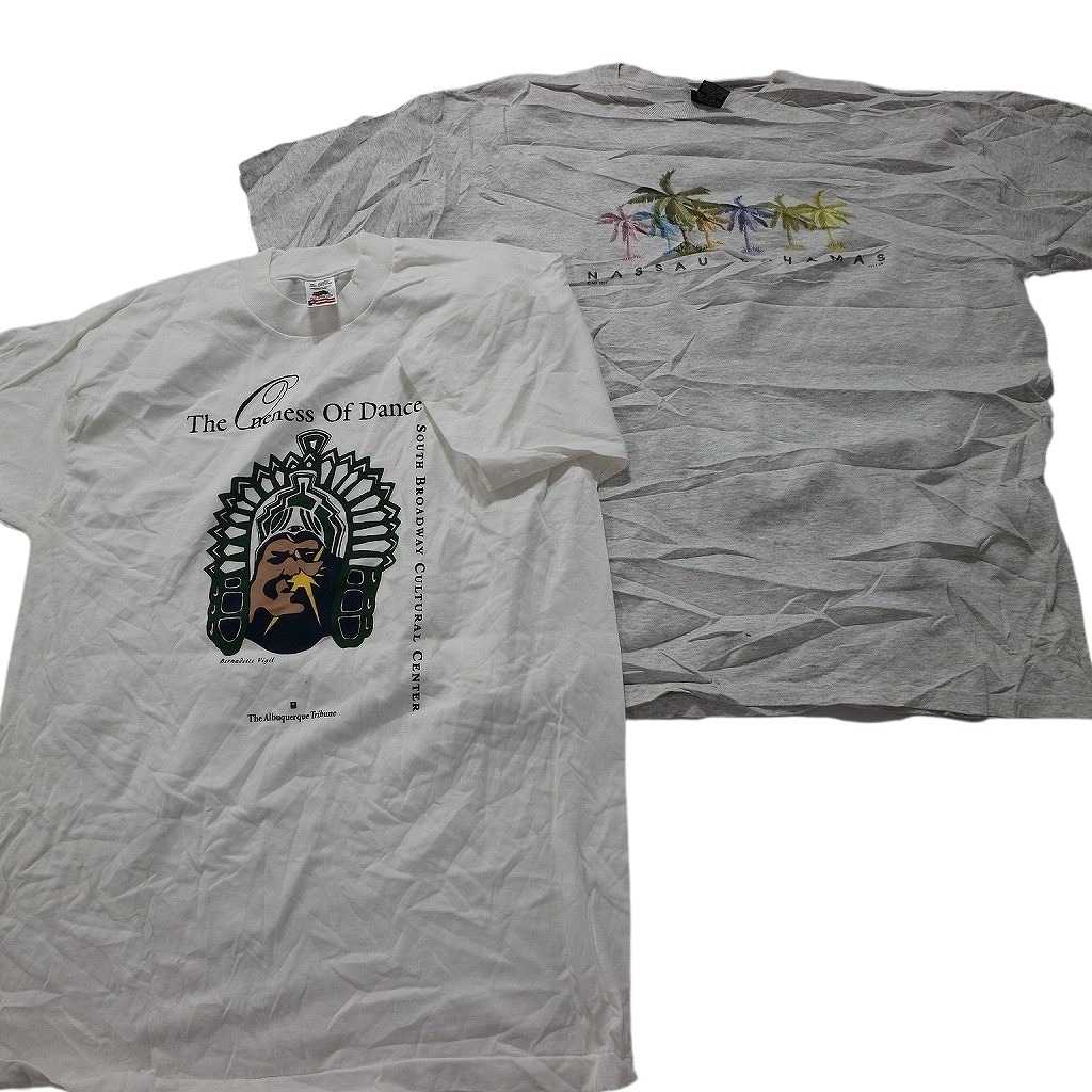 古着卸 まとめ売り 〜90s　オールド 半袖Tシャツ 10枚セット (メンズ XL ) シングルステッチ カラーMIX ボディプリント MT0445_画像3