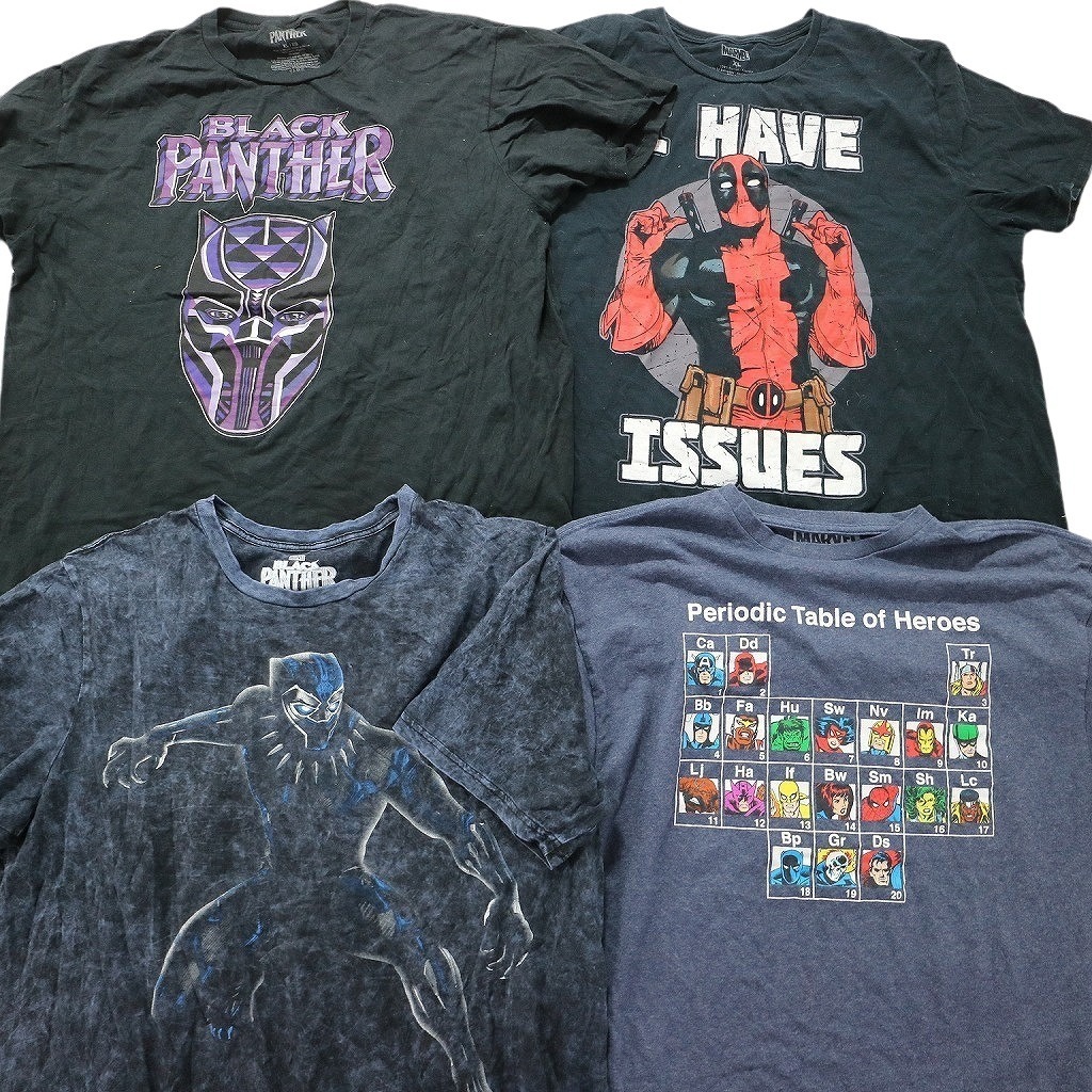 古着卸 まとめ売り マーベル DCコミック 半袖Tシャツ 16枚セット (メンズ XL ) スーパーマン ブラックパンサー MS9387 1円スタート_画像3