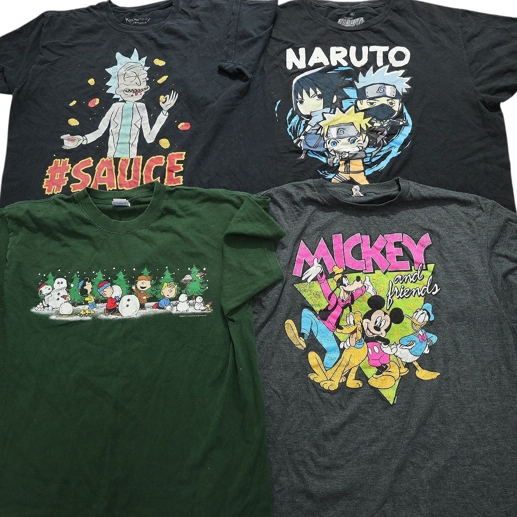 古着卸 まとめ売り キャラクター 半袖Tシャツ 16枚セット (メンズ XL ) ミッキー ルーニー・テューンズ MS9903 1円スタート_画像3