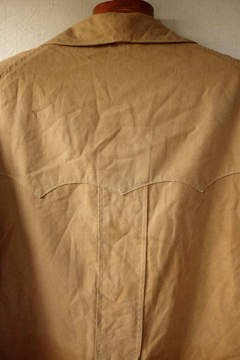 1910\'s 1920\'s France Vintage no- Fork type linen Work jacket 10s 20s French Vintage hunting 
